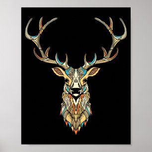Elandenkop _ Gezicht Artistieke Illustratie Grafis Poster