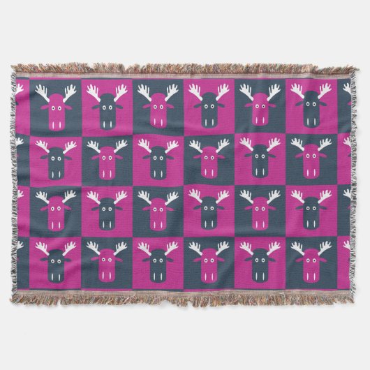 Elandenkop Pop Art-werpdeken Deken (Voorkant)