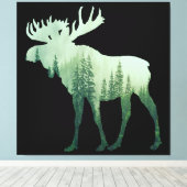 Elandherten En Bos Natuur Canvas Afdruk (Insitu (Houten vloer))