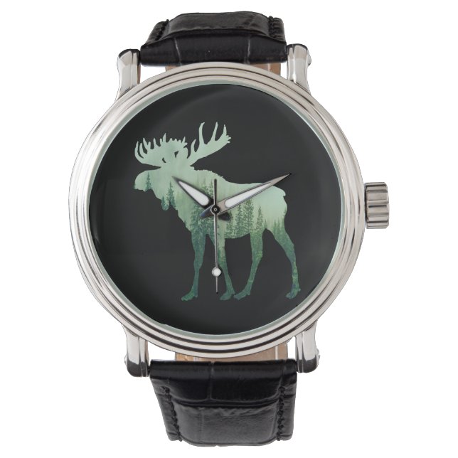 Elandherten En Bos Natuur Horloge (Voorkant)