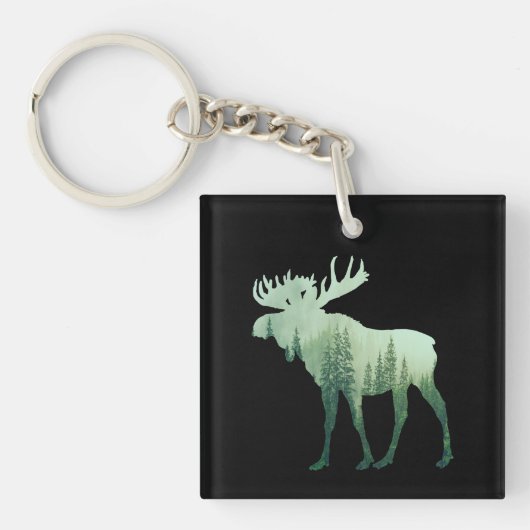 Elandherten En Bos Natuur Sleutelhanger (voorkant)