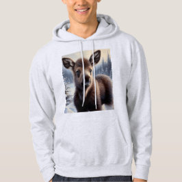 Elandkalf in Sneeuw Unisex Winter Hoodie