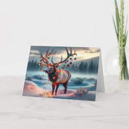 ELANDKERSTMAN - KERSTBOOM VERWOEST FEESTDAGEN KAART