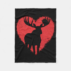 Elandliefhebber Valentijnsdag Cute Rode Hart Wilde Fleece Deken