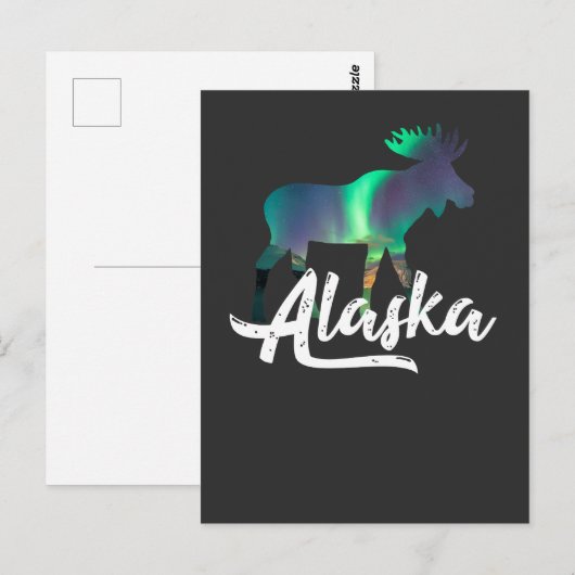 Elandse eland met Aurora Borealis cadeau Briefkaart (Voorkant / Achterkant)