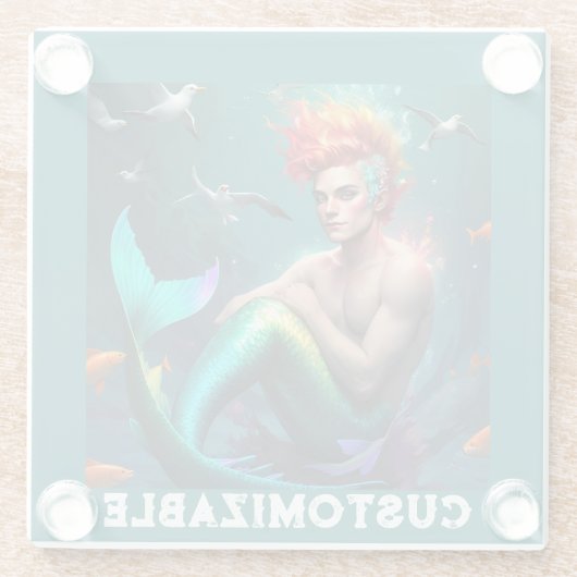 Elari Merman Glazen Onderzetter (Achterkant)