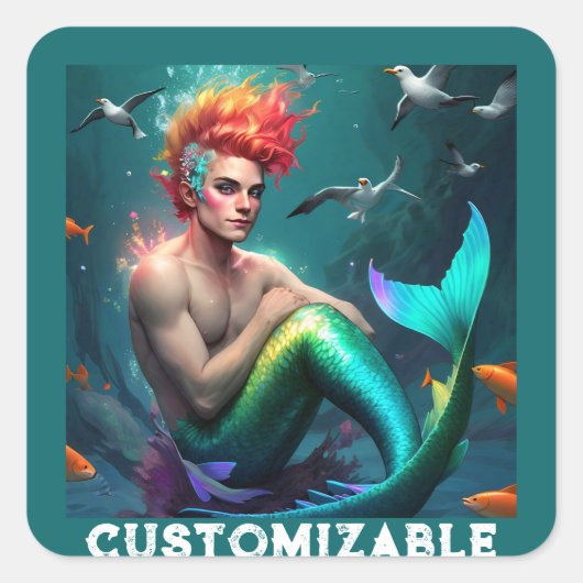 Elari Merman Vierkante Sticker (Voorkant)