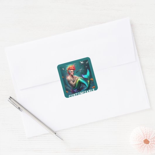 Elari Merman Vierkante Sticker (Envelop)