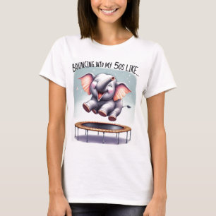 Elastische olifanten: een trampoline tot 50! t-shirt
