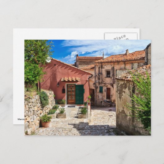 Elba Island - uitzicht in Marciana Briefkaart (Voorkant / Achterkant)