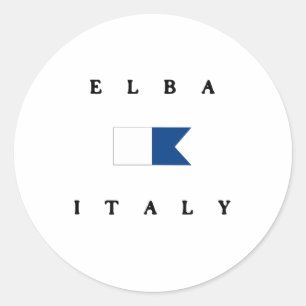 Elba Italië Alpha Duik Vlag Ronde Sticker