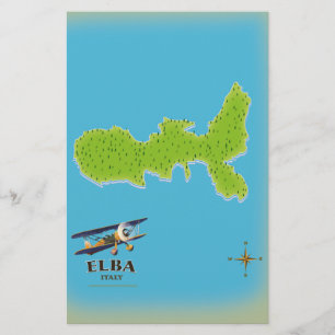 Elba Italië kaart reisposter