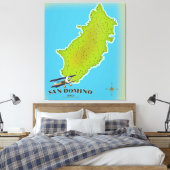 Elba Italië kaart reisposter Canvas Afdruk (Insitu (Slaapkamer))