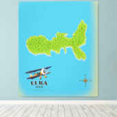 Elba Italië kaart reisposter Canvas Afdruk (Insitu (Houten vloer))