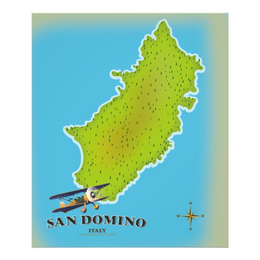 Elba Italië kaart reisposter Foto Afdruk (Voorkant)