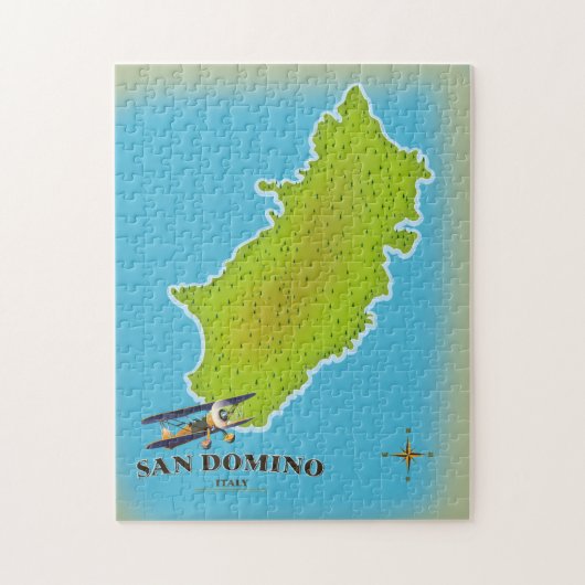 Elba Italië kaart reisposter Legpuzzel (Verticaal)