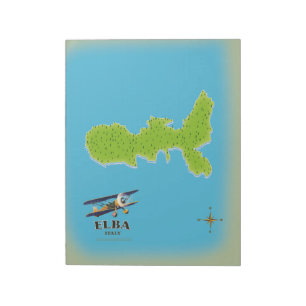 Elba Italië kaart reisposter Notitieblok