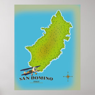 Elba Italië kaart reisposter Poster