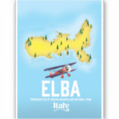 Elba, Tyrreense Zee, Toscane, Italië reisposter Sticker (Voorkant)