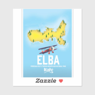 Elba, Tyrreense Zee, Toscane, Italië reisposter Sticker