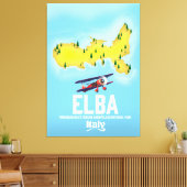 Elba, Tyrrheense Zee, Toscane, Italië reisposter Canvas Afdruk (Insitu (Woonkamer))