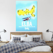 Elba, Tyrrheense Zee, Toscane, Italië reisposter Canvas Afdruk (Insitu (Slaapkamer))