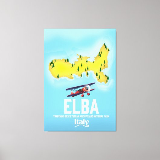 Elba, Tyrrheense Zee, Toscane, Italië reisposter Canvas Afdruk (Voorkant)