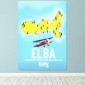 Elba, Tyrrheense Zee, Toscane, Italië reisposter Canvas Afdruk (Insitu (Houten vloer))