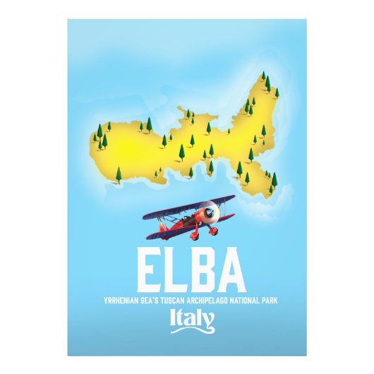 Elba, Tyrrheense Zee, Toscane, Italië reisposter Foto Afdruk (Voorkant)