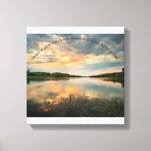Elbe Flow Sunset Stretted Canvas Print (Voorkant)
