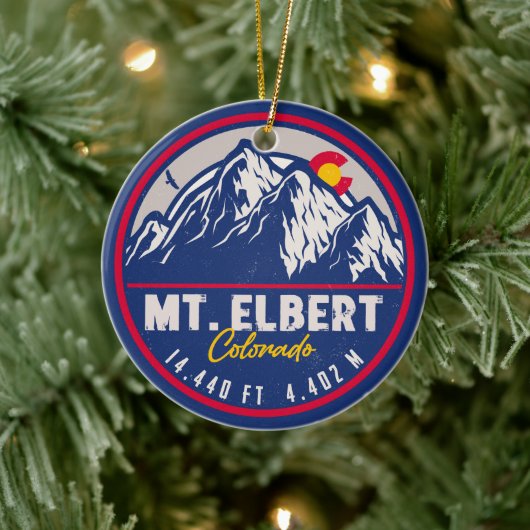 Elbert - Colorado 14ers vier Keramisch Ornament (Boom)