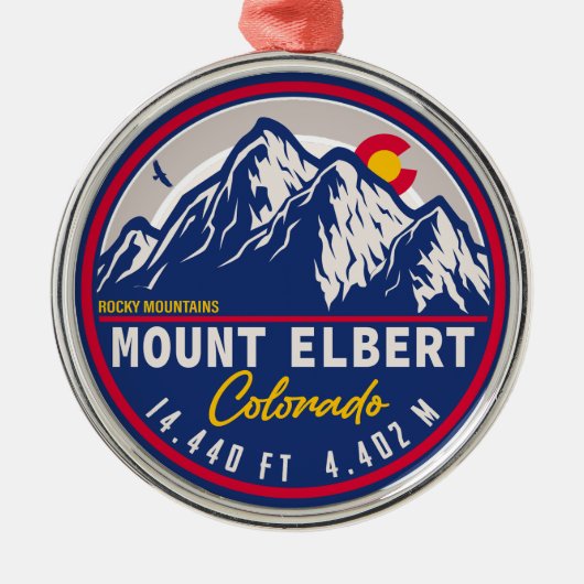 Elbert - Colorado 14ers vier Metalen Ornament (Voorkant)