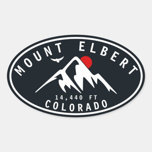Elbert - Colorado 14ers vier Ovale Sticker (Voorkant)