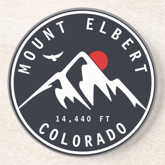 Elbert - Colorado 14ers vier Zandsteen Onderzetter (Voorkant)