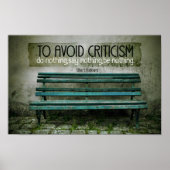Elbert Hubbard Inspirerend quote "Kritiek" Poster (Voorkant)