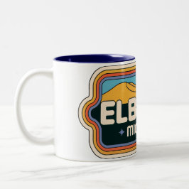 Elberta 70s Retro Michigan Vintage Tweekleurige Koffiemok