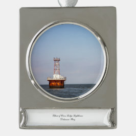 Elbow van Cross Ledge Lighthouse Verzilverd Banner Ornament