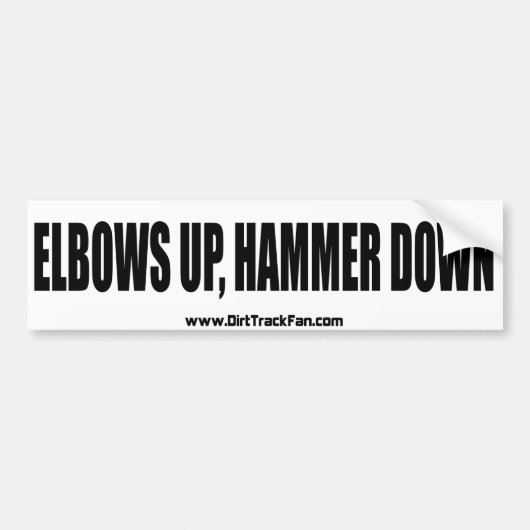 Elbows omhoog, Hammer Down Bumpersticker (Voorkant)