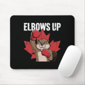 Elbows Up Beaver Boxing Trots Canadese Sterke Kana Muismat (Met muis)