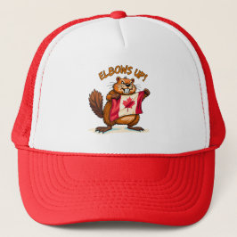 Elbows UP, Beaver, Canada Canadese vlag Maple Leaf Trucker Pet
