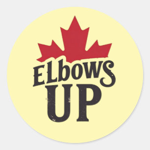Elbows Up beroemd gemaakt door Bold Canadian Spiri Ronde Sticker