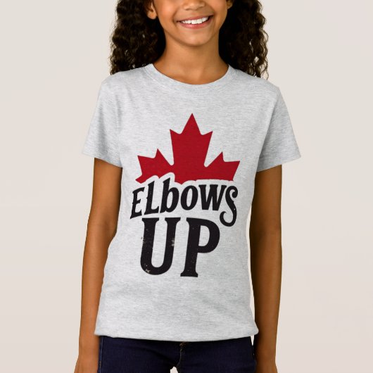 Elbows Up beroemd gemaakt door Bold Canadian Spiri T-shirt (Voorkant)