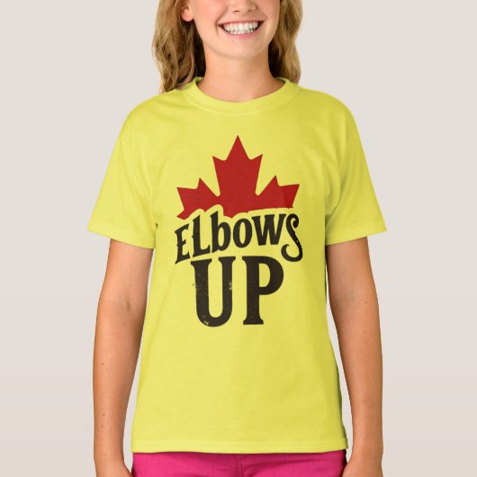 Elbows Up beroemd gemaakt door Bold Canadian Spiri T-shirt (Voorkant)
