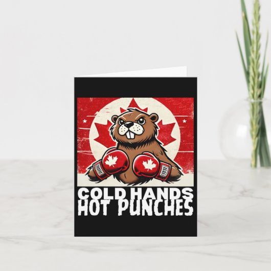 Elbows Up Canada Canadese Counter Tariffs Beaver B Kaart (Voorkant)