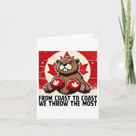 Elbows Up Canada Canadese Counter Tariffs Beaver B Kaart (Voorkant)