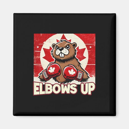 Elbows Up Canada Canadese Counter Tariffs Beaver B Magneet (Voorkant)