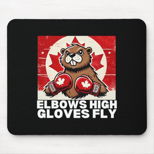 Elbows Up Canada Canadese Counter Tariffs Beaver B Muismat (Voorkant)