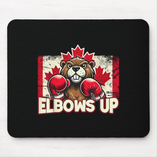 Elbows Up Canada Canadese Counter Tariffs Beaver B Muismat (Voorkant)