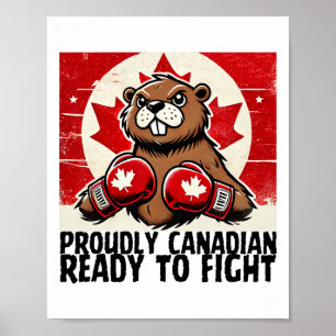 Elbows Up Canada Canadese Counter Tariffs Beaver B Poster