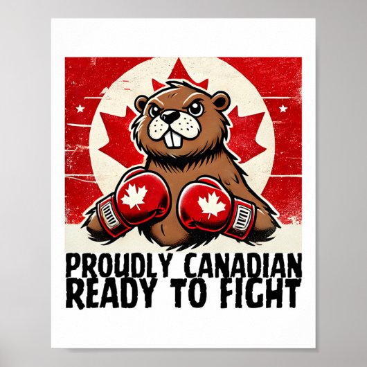 Elbows Up Canada Canadese Counter Tariffs Beaver B Poster (Voorkant)